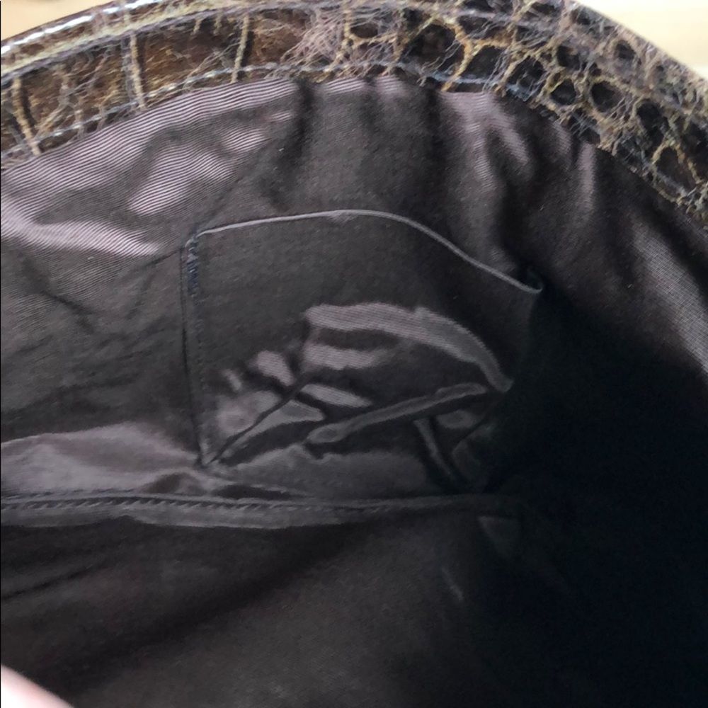 Carla Mancini Vintage Croco Envelope Style Brown Shoulder Bag - Picture 4 of 5
